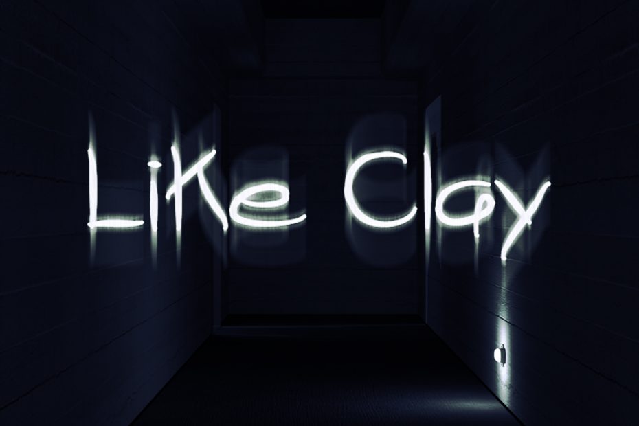 Zu sehen ist der Schriftzug Like Clay des gleichnamigen Indie-Horror Spiels.