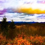 Ein Foto des pfälzer Waldes das mit einem Filter belegt wurde um die Wolken in farbenfrohe Wolken mit Abwechslung zu verwandeln.